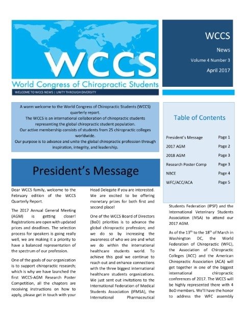 2017 April WCCS Quarterly Report